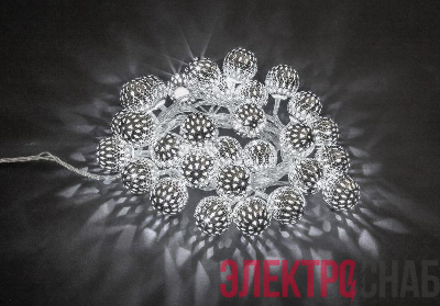 Гирлянда светодиодная "Серебряные шарики" 14 042 NGF-D004-30CW-230 метал. Navigator 14042