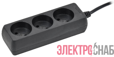 Удлинитель 3х5м без заземл. 10А IP20 У3 250В ПВС 2х0.75 черн. IEK WYP10-06-03-05-K02