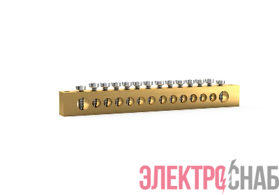 Шина PEN "земля-ноль" 8х12мм 14 отвер. латунь TOKOV ELECTRIC TKE-BSB-812-14-N/PEN