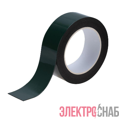 Скотч двухсторонний 40ммх5м зел. на черн. основе Rexant 09-6140