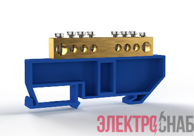 Шина нулевая на DIN-изоляторе 8х12мм 8 отвер. латунь TOKOV ELECTRIC TKE-BCB-812-8-DIN/N