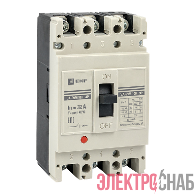 Выключатель автоматический 3п 100/32А 35кА ВА-99М PROxima электромагн. расцеп. EKF mccb99-100-32m-ma