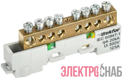 Шина PE "земля" неизол. на универс. держ. 8х12-8-Ж TEKFOR IEK TF-NN20-08-DL-K05