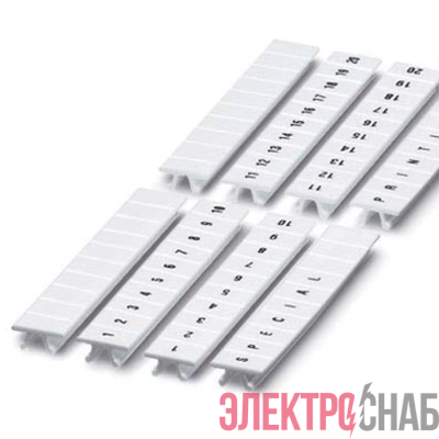 Маркировка для клемм ширина 6мм L1 L2 L3 N PE вертикальная ориентация 1шт=полоса из 10 маркеров (уп.10шт) DKC NUPUTUK-6-L1-PEV