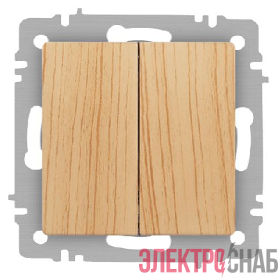 Выключатель 2-кл. СП Accent 6-104-11 10А IP20 250В AL/CU сосна Intro Б0063503
