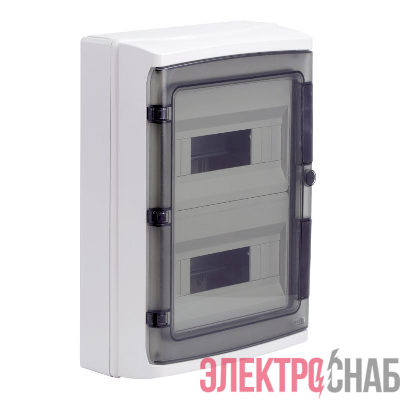 Щиток настенный ЩРн-п-24 24мод. IP65 с дверцей с клеммн. блоком 63А сер. DKC RB24W6TGD