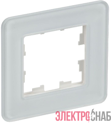 Рамка 1-м BRITE РУ-1-2-Бр стекло бел. RE IEK BR-M12-G-41-K01
