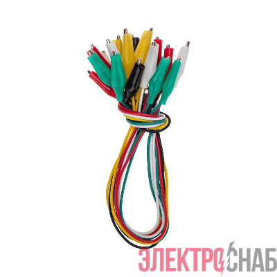 Зажим "крокодил" 5А 40мм с проводом 10 пар Rexant 16-0036