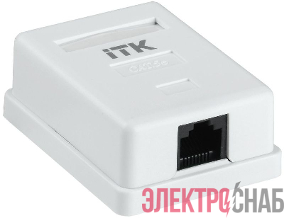 Розетка компьютерная 1-м ОП RJ45 кат.5E UTP бел. ITK CS2-1C5EU-12