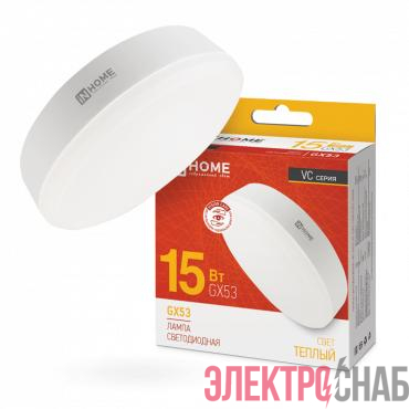 Лампа светодиодная LED-GX53-VC 15Вт таблетка 3000К тепл. бел. GX53 1430лм 230В IN HOME 4690612020815