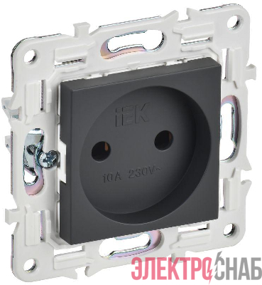 Розетка SKANDY 10А без заземл. без защ. шторок SK-R02T титан IEK SK-R10-10-K48