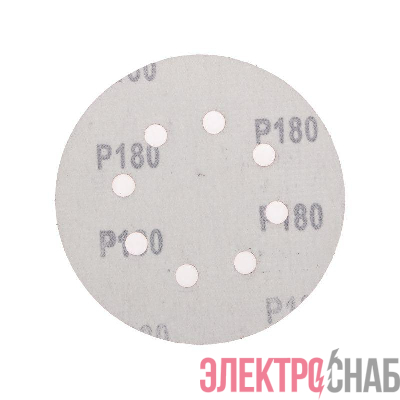 Диск абразивный на ворсовой основе на липучке перфорированный P180 125мм (уп.10шт) Kranz KR-91-1169
