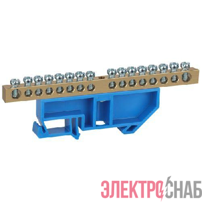 Шина N &amp;amp;amp;amp;quot;ноль&amp;amp;amp;amp;quot; на DIN-изол. ШНИ-6х9-16-Д NO-222-49 син. ЭРА Б0033430