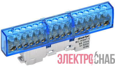 Шина нулевая N неизол. на универс. держ. 8х12-16-С TEKFOR IEK TF-NN20-16-DL-K07