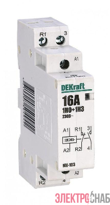Контактор модульный МК-103 1НО+1НЗ 16А 230В DEKraft 18051DEK