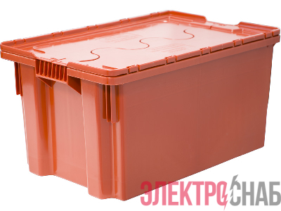 Ящик 600х400х300 мороз. сплошной, с крышкой, Safe PRO  оранжевый 601-1 SP м 601-1 SP м