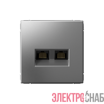 Розетка компьютерная 2-м ArtGallery RJ45 + RJ45 кат.5E механизм сталь SE GAL000985