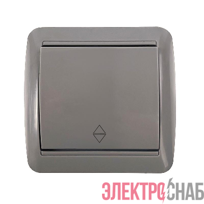 Переключатель проходной 1-кл. ОП Клио 10А IP44 сер. UNIVersal К2230-Gr