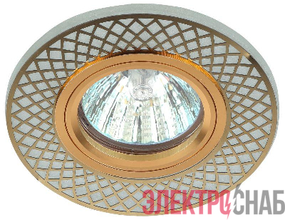 Светильник DK LD42 WH/GD декор cо светодиодной подсветкой MR16 бел./золото ЭРА Б0037382