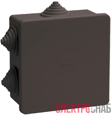 Коробка распаячная ОП 85х85х40 IP44 КМ41235 6 гермовводов черн. IEK UKO21-085-085-040-K02-44