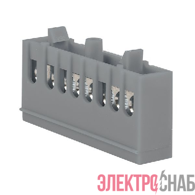 Шина L "фаза" 6х9 8 отверстий серый изолированный корпус на DIN-рейку латунь PROxima EKF sn0-63-8-is