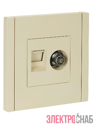 Розетка 2-м TV+RJ45 кат.5E FORTE&PIANO FP436 ваниль IEK FP-AK20-1-K10