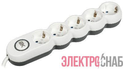 Удлинитель 5х5м с заземл. 16А IP20 Uno У05В 2P+PE 250В 3х1.5 IEK WYP53-16-05-05-ZK