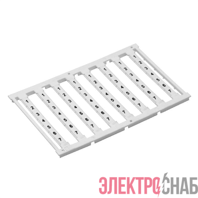 Маркировка для клемм ширина 8мм узкая для клемм Push-in бел. от 43 до 49 горизонтальная ориентация 1шт = карта из 56 маркеров (уп.10шт) DKC NUPUTUK-8F-43-49H