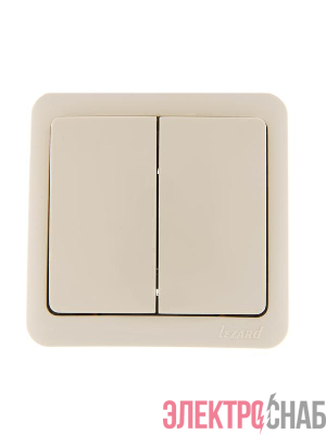 Выключатель 2-кл. 1п ОП Viola 10А IP20 крем. LEZARD 751-0300-101