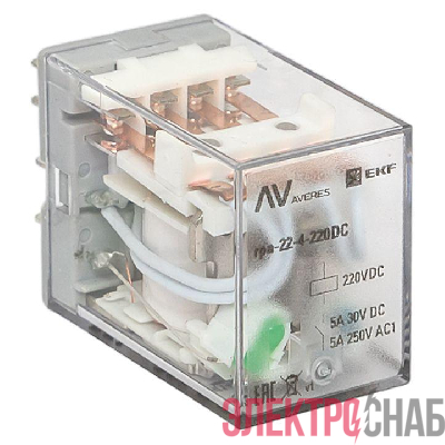 Реле промежуточное RPA 22/4 5А 220В DC AVERES EKF rpa-22-4-220DC