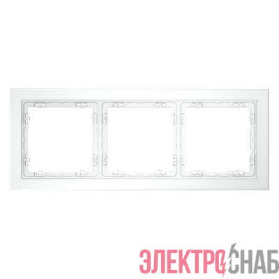 Рамка 3-м S70 стеклян. бел. матов. Voltum VLS110302