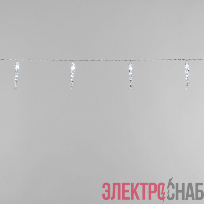 Гирлянда светодиодная "Сосульки" 1.5м 10LED бел. 0.1Вт IP20 провод ПВХ прозр. элементы питания 2хAA (не в компл.) Neon-Night 303-094