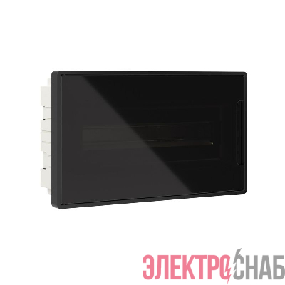 Щиток встраиваемый Фрейм (FRAME) ЩРв-п-18 18мод. с тонированной дверцей с 2 шинами PEN на 8 и 10 отверст. черн. DKC F18B1BD