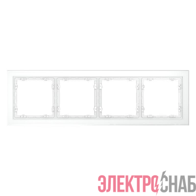 Рамка 4-м S70 стеклян. бел. матов. Voltum VLS110402