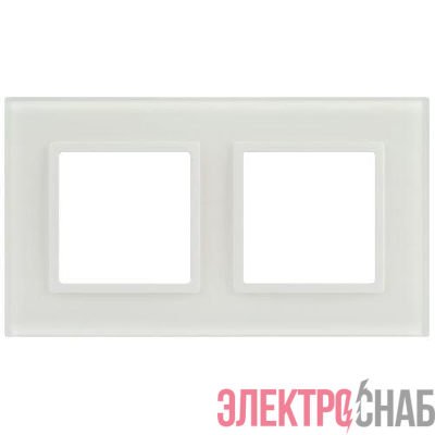 Рамка 2-м Elegance 14-5102-01М для розеток и выключателей стекло матов. бел. Эра Б0065834