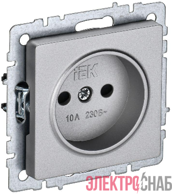 Розетка СП BRITE РСш10-2-БрА 10А без заземл. защ. шторки механизм алюм. IEK BR-R13-10-K47