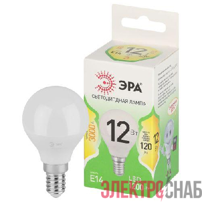 Лампа светодиодная GREEN LINE P45-12W-830-E14 GL 12Вт шар 3000К свет тепл. E14 Эра Б0067042