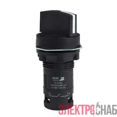 Переключатель 2 положения OptiSignal Compact D22 С7-S-211 черн. 1НО+1НЗ XB7ND25 КЭАЗ 362136