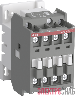 Контактор AX09-30-10-80 9А AC3 с катушкой управления 220-230В АС ABB 1SBL901074R8010