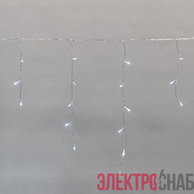 Гирлянда светодиодная "Айсикл" (бахрома) 10х0.6м 238LED бел. 5.1Вт 230В IP44 эффект мерцания провод прозр. Neon-Night 255-545