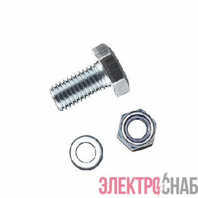 Болт с шестигранной головкой М10х100 DIN 933 + гайка + шайба оцинк. (уп.2шт) Tech-Krep/Zitar 136917