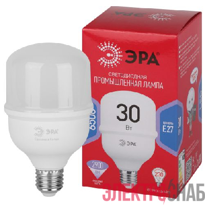 Лампа светодиодная высокомощная RED LINE LED POWER T80-30W-6500-E27 R 30Вт Т80 колокол 6500 К холод. бел. E27 2900лм Эра Б0063866