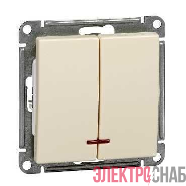 Выключатель 2-кл. СП W59 10А IP20 10AX с подсветкой механизм сл. кость SE VS510-251-2-86