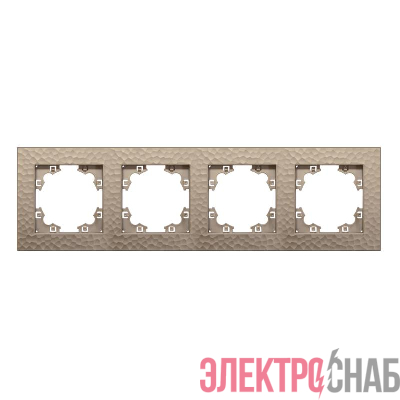 Рамка 4-м Афина фактурная универс. шампань Universal A10046-Br