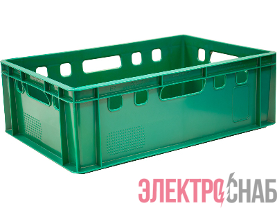 Ящик мясной 600х400х200 сплошной Е2 зеленый 207 207