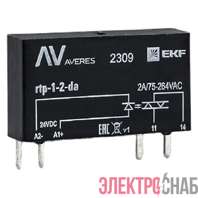 Реле твердотельное однофазное RTP 2 А для разъема РM slim 23/1 EKF rtp-1-2-da