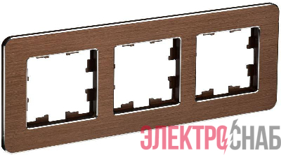 Рамка 3-м BRITE РУ-3-1-Бр метал. коричн. RE AL IEK BR-M32-M-21-K30
