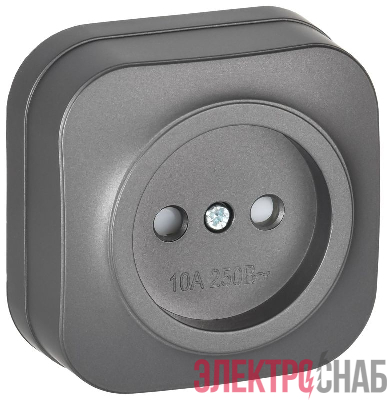 Розетка ОП GLORY РСш20-2-ХСм 10А без заземл. защ. шторки сталь матов. IEK ERH13-K46M-10