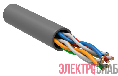 Кабель витая пара U/UTP 5E 4х2х0.52 PVC сер. (305м) РФ/Т ITK LC1-C5E04-111-T-P-R