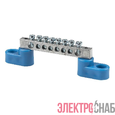 Шина нулевая N 6х9 8 отверст. цинк 2 син. угловых изолятора PROxima EKF sn1-63-08-2